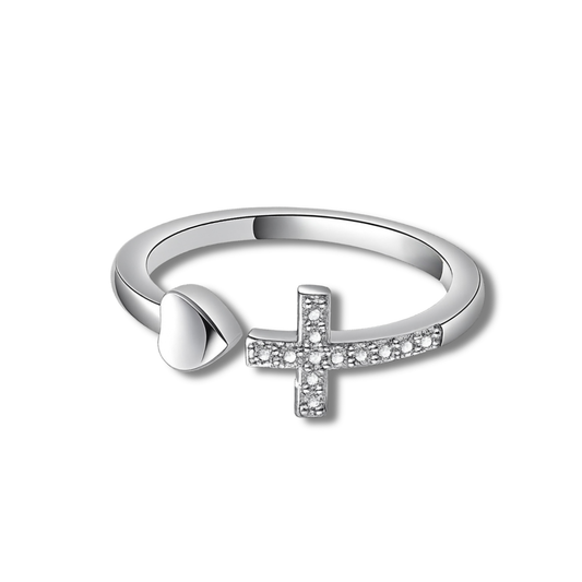 Sparkly Cross Ring