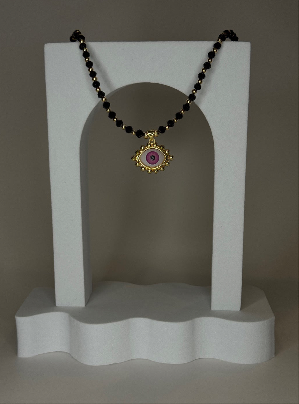 Pink Charm Eye Necklace