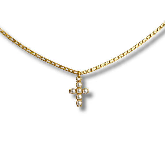 Pearl Cross Necklace
