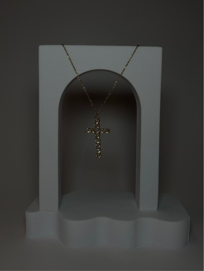 Sparkly Pendant Cross Necklace