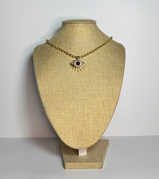 Brown Eye Charm Necklace