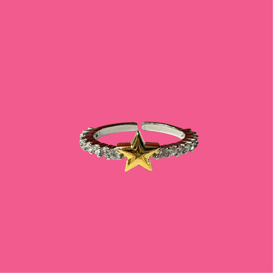 Gold Sparkly Star Ring