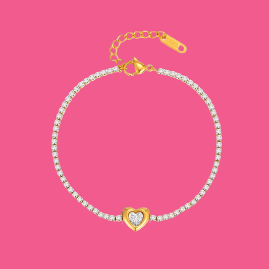 Heart Tennis Bracelet