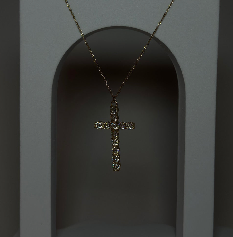 Sparkly Pendant Cross Necklace