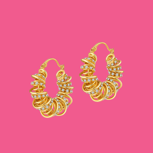 Rhinestone Hoop Earrings