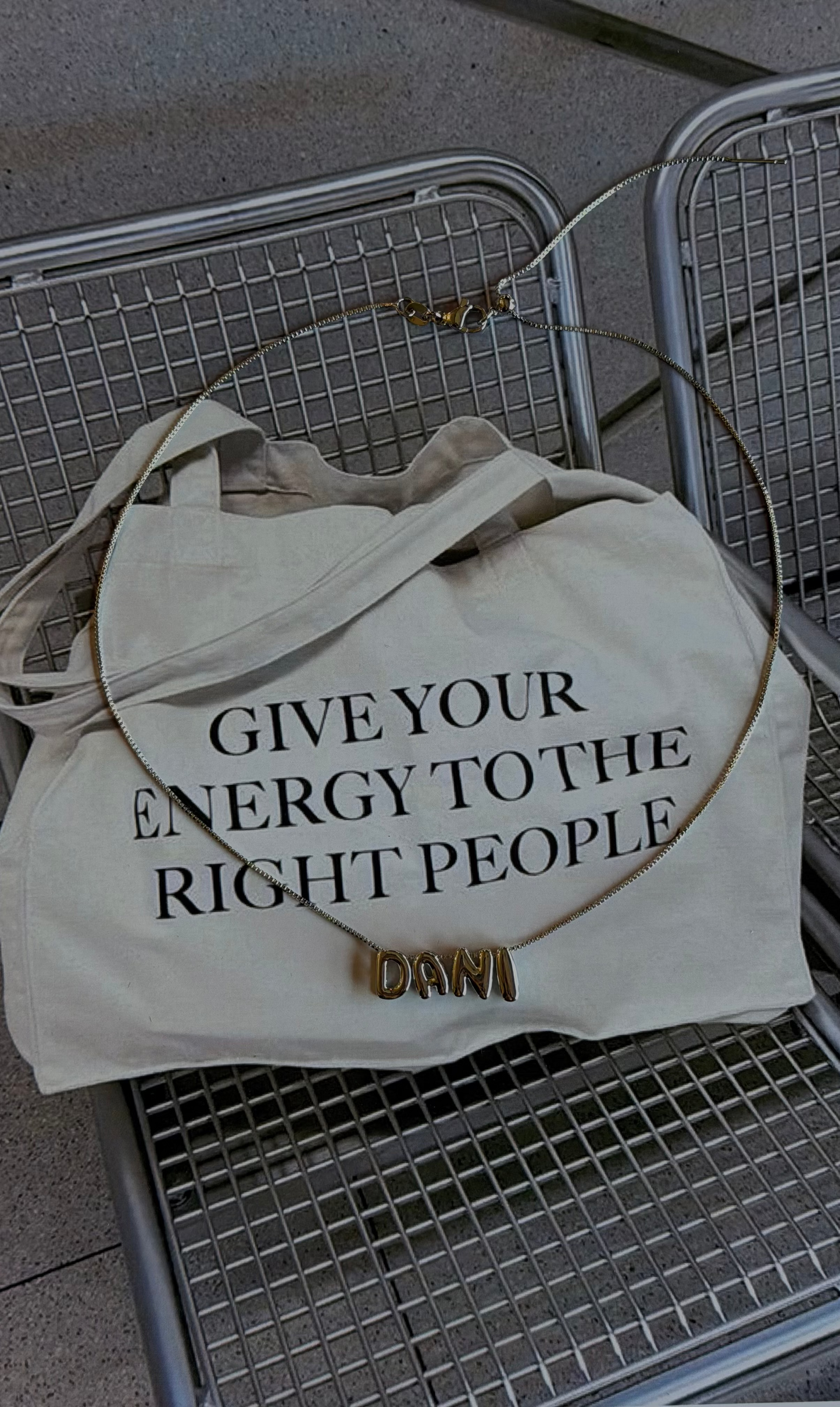 Silver Bubble Letter Necklace