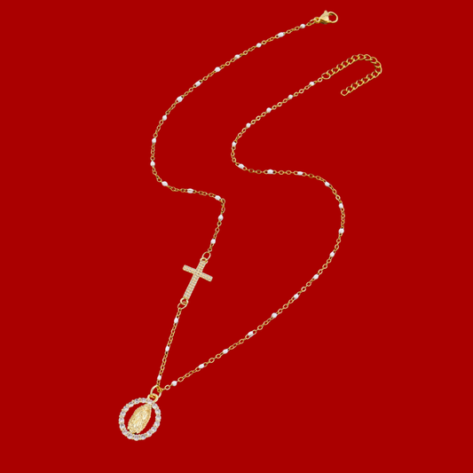 Virgen Mary Cross Necklace