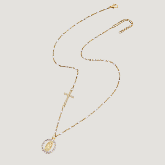 Virgen Mary Cross Necklace