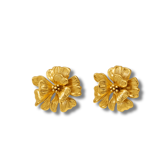 Gold Flower Earrings