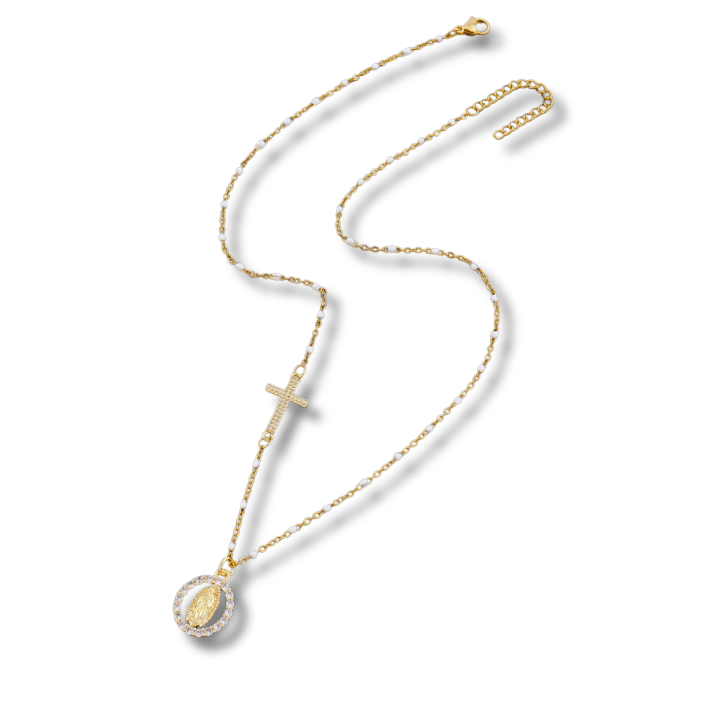 Virgen Mary Cross Necklace