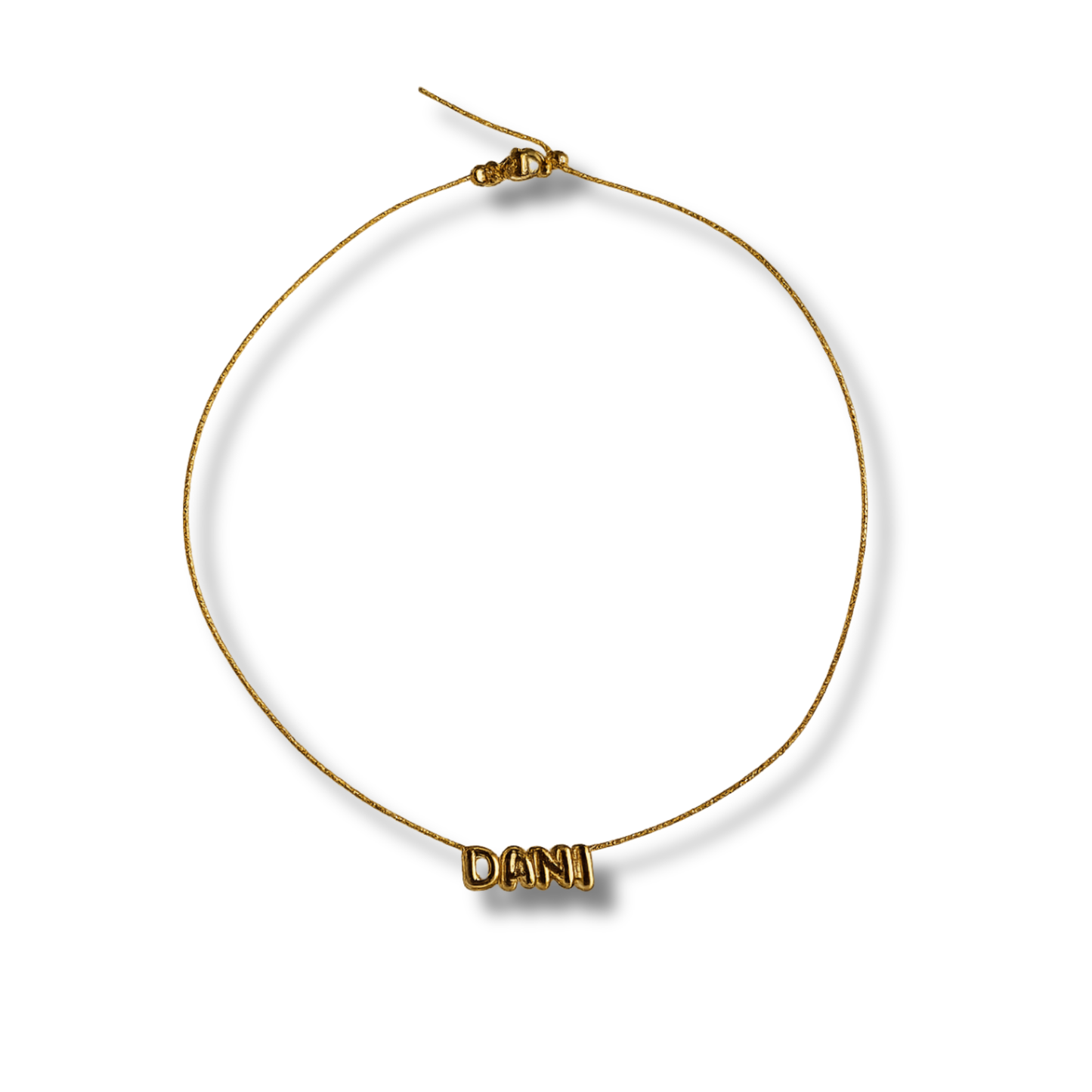 Gold Bubble Letter Necklace