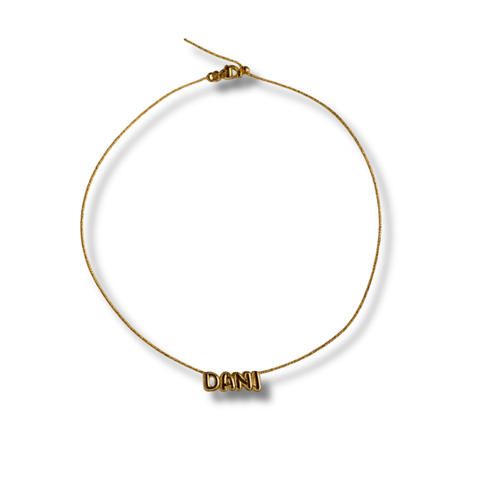Gold Bubble Letter Necklace